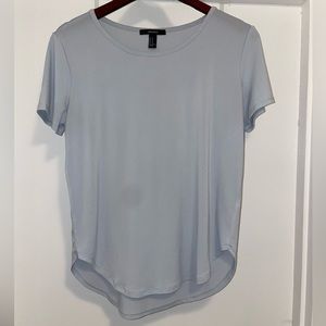 Light Blue Forever 21 Short Sleeve Blouse